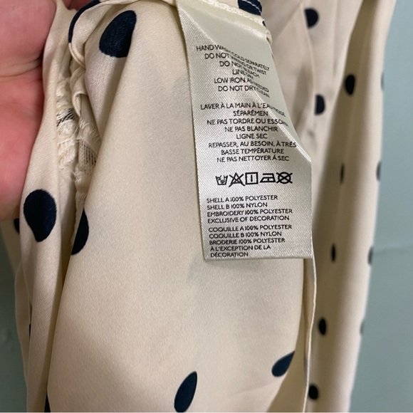 Free People Butterfly Babe Midi Dress Cream Black Polka Dot Medium Tea Combo - Picture 7 of 7